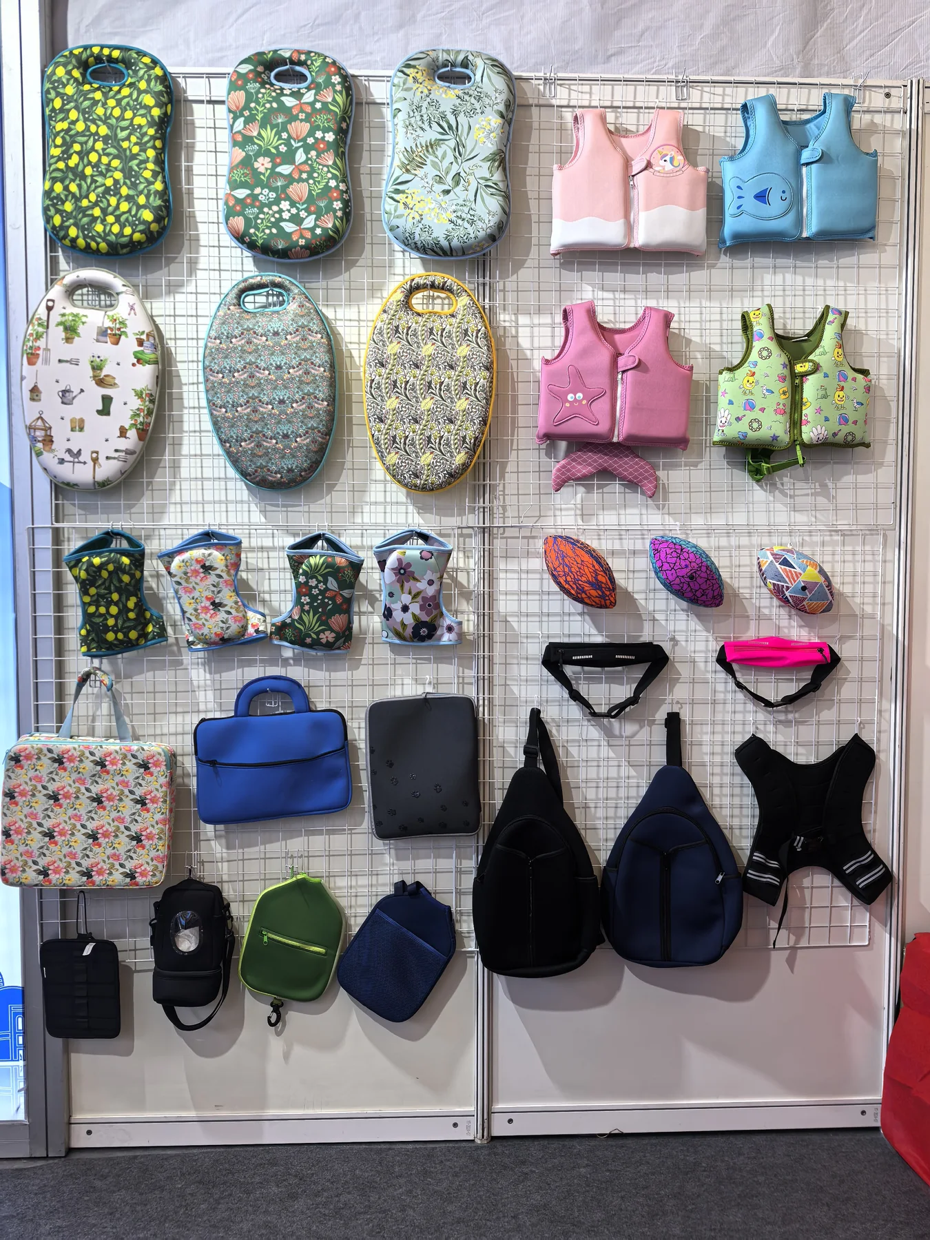 NeoMerc sample wall reference for custom neoprene sourcing review
